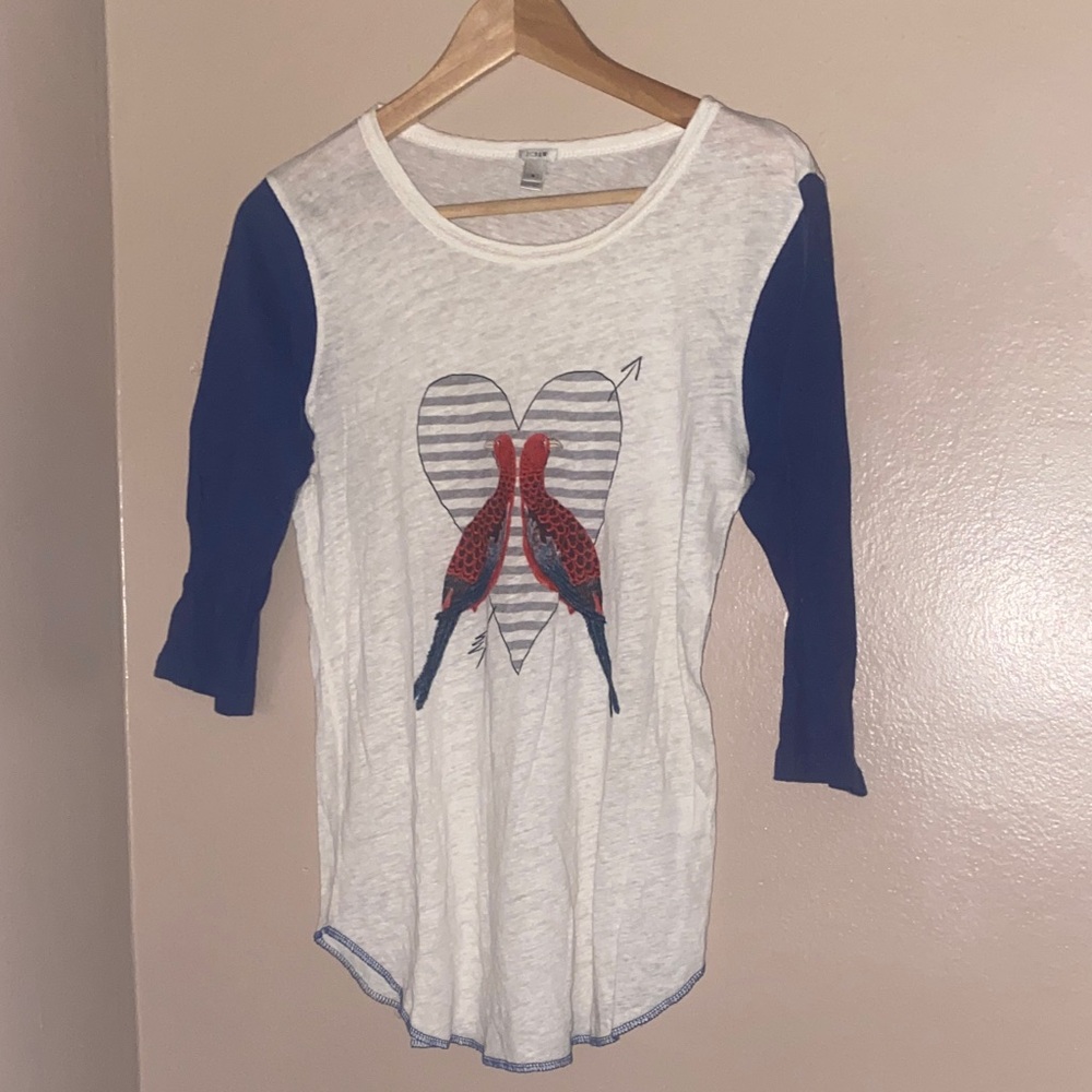 J Crew love birds graphic tee